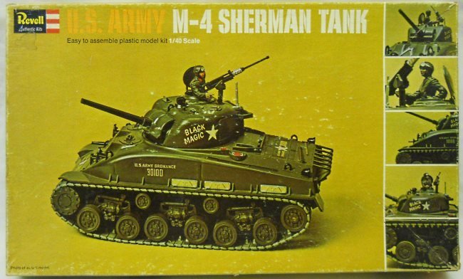 Revell 1/40 US Army M-4 Sherman Tank - Black Magic, H554-200 plastic model kit